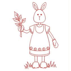 Garden Rabbit Redwork 09(Lg)