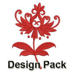 Redwork Damask Flowers machine embroidery designs