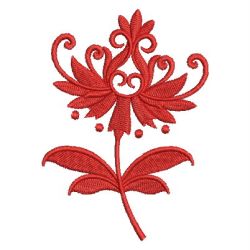 Redwork Damask Flowers 01