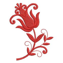 Redwork Damask Flowers 08