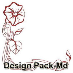 Art Nouveau Flower Corners(Md) machine embroidery designs