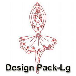 Redwork Ballet Girls(Lg) machine embroidery designs