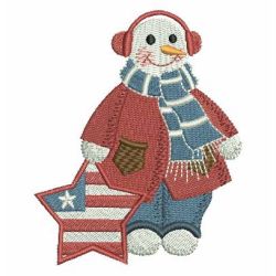 Patriotic Snowman 01 machine embroidery designs