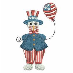 Patriotic Snowman 02 machine embroidery designs