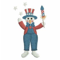 Patriotic Snowman 04 machine embroidery designs