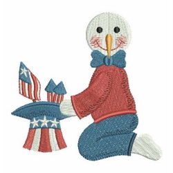 Patriotic Snowman 05 machine embroidery designs