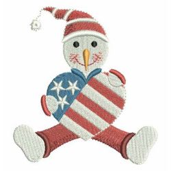 Patriotic Snowman 06 machine embroidery designs