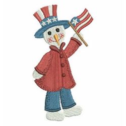 Patriotic Snowman 07 machine embroidery designs