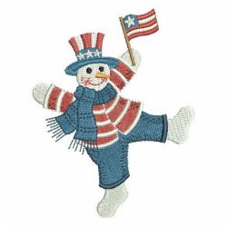 Patriotic Snowman 09 machine embroidery designs