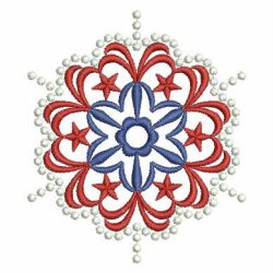 Patriotic Candlewicking Snowflake 01 machine embroidery designs