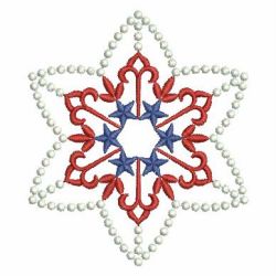 Patriotic Candlewicking Snowflake 02 machine embroidery designs