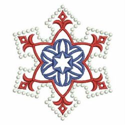 Patriotic Candlewicking Snowflake 04 machine embroidery designs