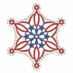 Patriotic Candlewicking Snowflake 05 machine embroidery designs