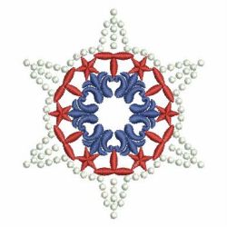 Patriotic Candlewicking Snowflake 07 machine embroidery designs