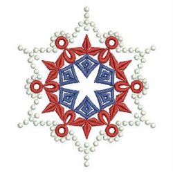 Patriotic Candlewicking Snowflake 08 machine embroidery designs