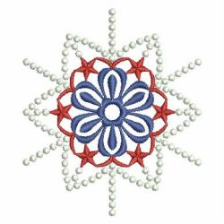 Patriotic Candlewicking Snowflake 09 machine embroidery designs