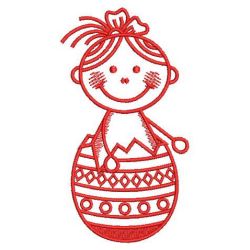 Redwork Stick Easter Kid 04(Lg) machine embroidery designs