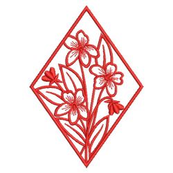 Redwork Month of Floral 03(Lg) machine embroidery designs