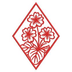 Redwork Month of Floral 04(Lg) machine embroidery designs