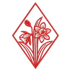 Redwork Month of Floral 05(Sm) machine embroidery designs