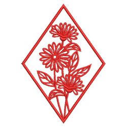 Redwork Month of Floral 06(Lg) machine embroidery designs