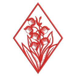 Redwork Month of Floral 07(Sm) machine embroidery designs