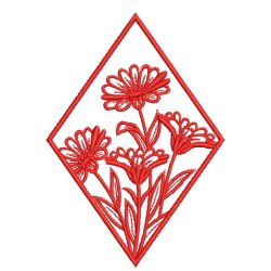 Redwork Month of Floral 15(Sm) machine embroidery designs