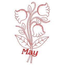 Redwork Month of the Flowers 05(Md) machine embroidery designs