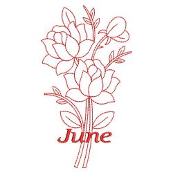 Redwork Month of the Flowers 06(Md) machine embroidery designs