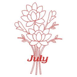 Redwork Month of the Flowers 07(Lg) machine embroidery designs