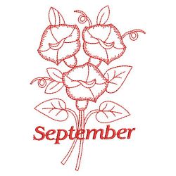 Redwork Month of the Flowers 09(Md) machine embroidery designs