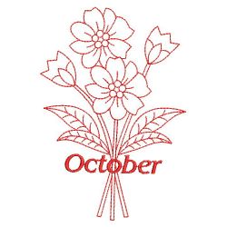 Redwork Month of the Flowers 10(Md)