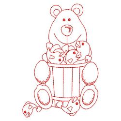 Redwork Bear and Fish 02(Lg) machine embroidery designs