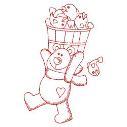 Redwork Bear and Fish 03(Md) machine embroidery designs