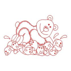 Redwork Bear and Fish 05(Sm) machine embroidery designs