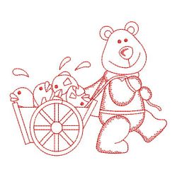 Redwork Bear and Fish 06(Md) machine embroidery designs