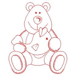 Redwork Bear and Fish 08(Lg) machine embroidery designs