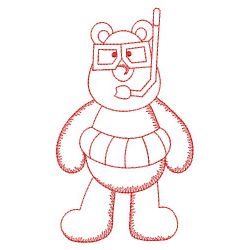 Redwork Summer Bears 03(Sm) machine embroidery designs