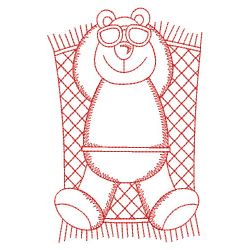 Redwork Summer Bears 07(Lg) machine embroidery designs