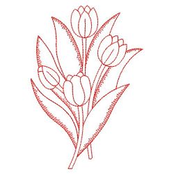 Redwork Tulip 07(Lg) machine embroidery designs