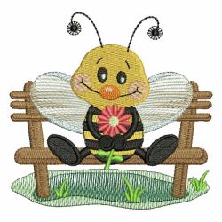 Busy Bees In Garden 07 machine embroidery designs