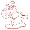 Redwork Stick Figure Santa 08(Lg)