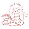 Redwork Gardening Lion 06(Lg)