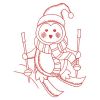 Redwork Christmas Penguin 2 02(Lg)