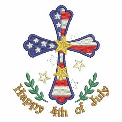 Patriotic Cross 02 machine embroidery designs