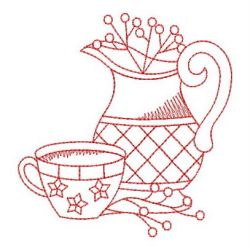 Redwork Country Tea Time 01(Lg) machine embroidery designs