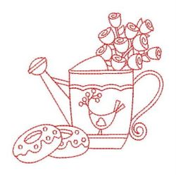 Redwork Country Tea Time 03(Sm) machine embroidery designs