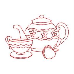 Redwork Country Tea Time 04(Md) machine embroidery designs