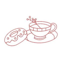 Redwork Country Tea Time 05(Sm) machine embroidery designs