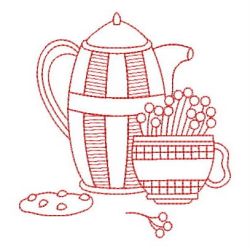 Redwork Country Tea Time 07(Lg) machine embroidery designs